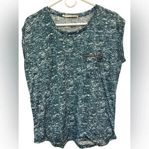 Golf women green and cream marbled cotton muscle tank